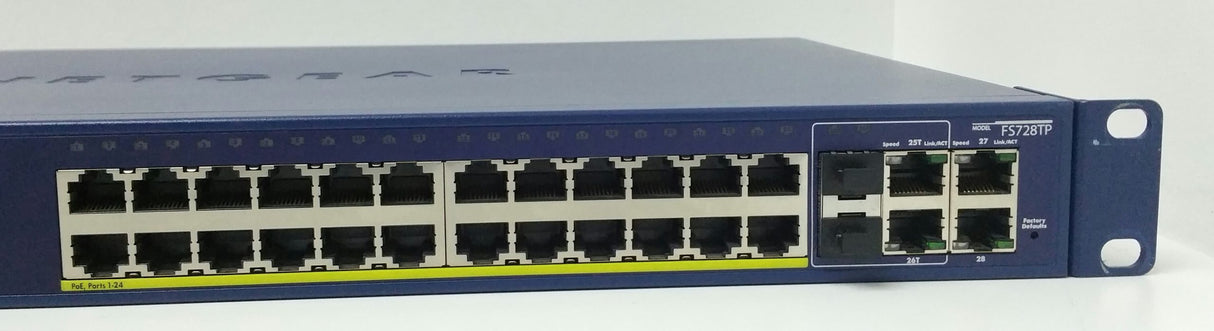 NETGEAR ProSafe FS728tpv2 24+4 Port Smart Switch With POE With Ears