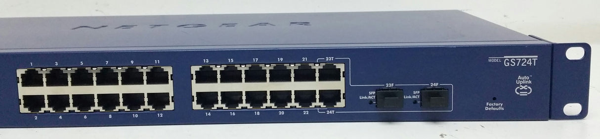 NETGEAR 26-Port Gigabit Ethernet Smart Switch (GS724T) - Managed, with 24 x 1G, 2 x 1G SFP, Desktop or Rackmount