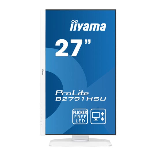 iiyama B2791HSU-B1 27" TN LCD with Slim Bezel, 1ms, Full HD 1920x1080, 300 cd/m² Brightness , 1 x HDMI,1 x VGA, 1 x DisplayPort, 2 x USB 2 x 2W Speakers, Height Adjustable Stand