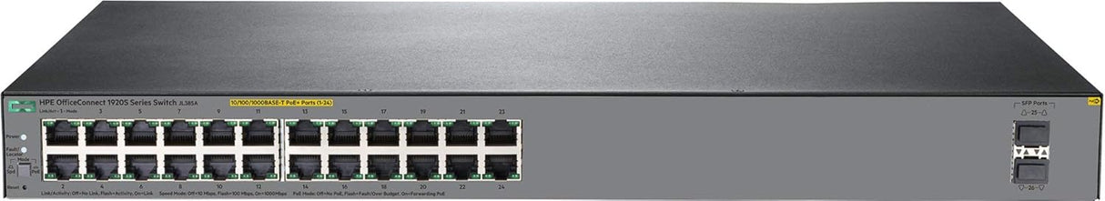 HPE OfficeConnect 1920s (JL385A) 24-Port Gigabit Smart Managed Network Switch With Rack Ears