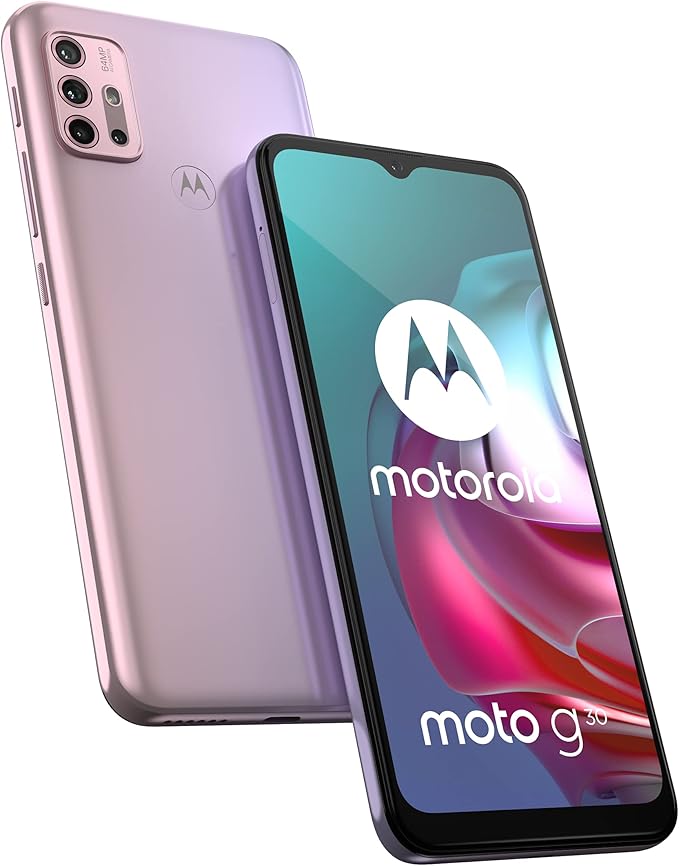 Motorola Moto G30 128GB Pastel Sky Unlocked Smartphone – 6.5" Display, Quad Camera, 6GB RAM, Android