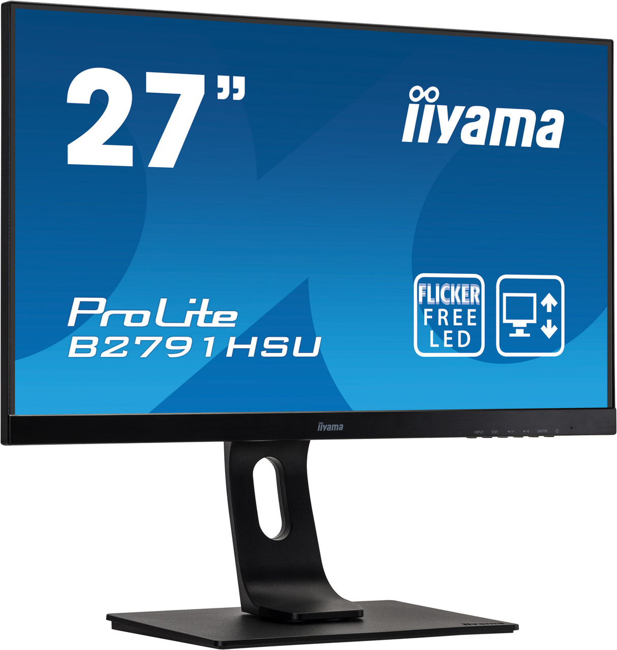 iiyama B2791HSU-B1 27" TN LCD with Slim Bezel, 1ms, Full HD 1920x1080, 300 cd/m² Brightness , 1 x HDMI,1 x VGA, 1 x DisplayPort, 2 x USB 2 x 2W Speakers, Height Adjustable Stand