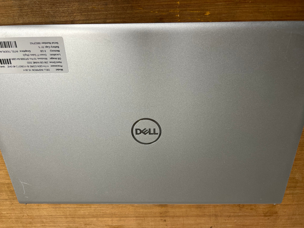 Dell Inspiron 15 3511 i5 11th Gen 8GB 256GB NVMe Windows 11 Pro 15.6" Display
