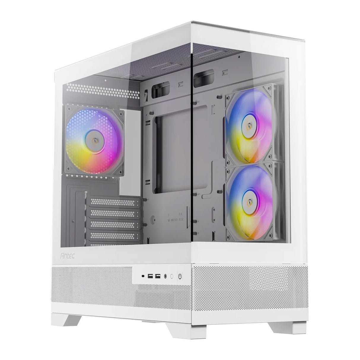 ANTEC CX500M Micro Tower Gaming Case, White, ARGB, 2 x USB 3.0 / 1 x USB Type-C, Tempered Glass Side Panel, Micro-ATX/ITX