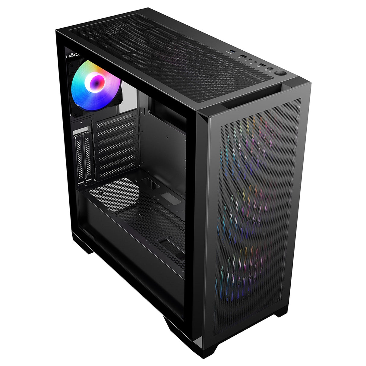 CRONUS Phanes Gaming PC Case, Full Tower with Tempered Glass, ARGB Lighting, Enhanced Connectivity, and Superior Airflow, ATX, Micro ATX, Mini-ITX, and E-ATX