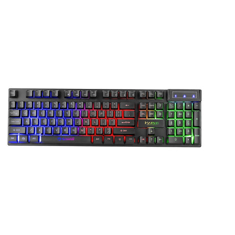 Marvo Scorpion K605 Gaming Keyboard, 3 Colour LED Backlit, USB 2.0, Frameless Design with Multi-Media and Anti-ghosting Keys, UK Layout