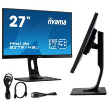 iiyama B2791HSU-B1 27" TN LCD with Slim Bezel, 1ms, Full HD 1920x1080, 300 cd/m² Brightness , 1 x HDMI,1 x VGA, 1 x DisplayPort, 2 x USB 2 x 2W Speakers, Height Adjustable Stand