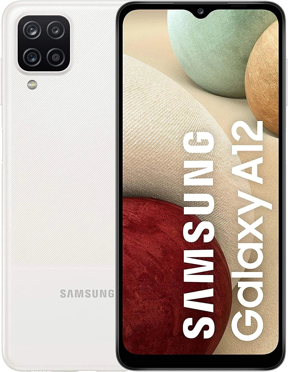 Samsung Galaxy A12  64GB  Dual SIM  Unlocked  White  Android Smartphone