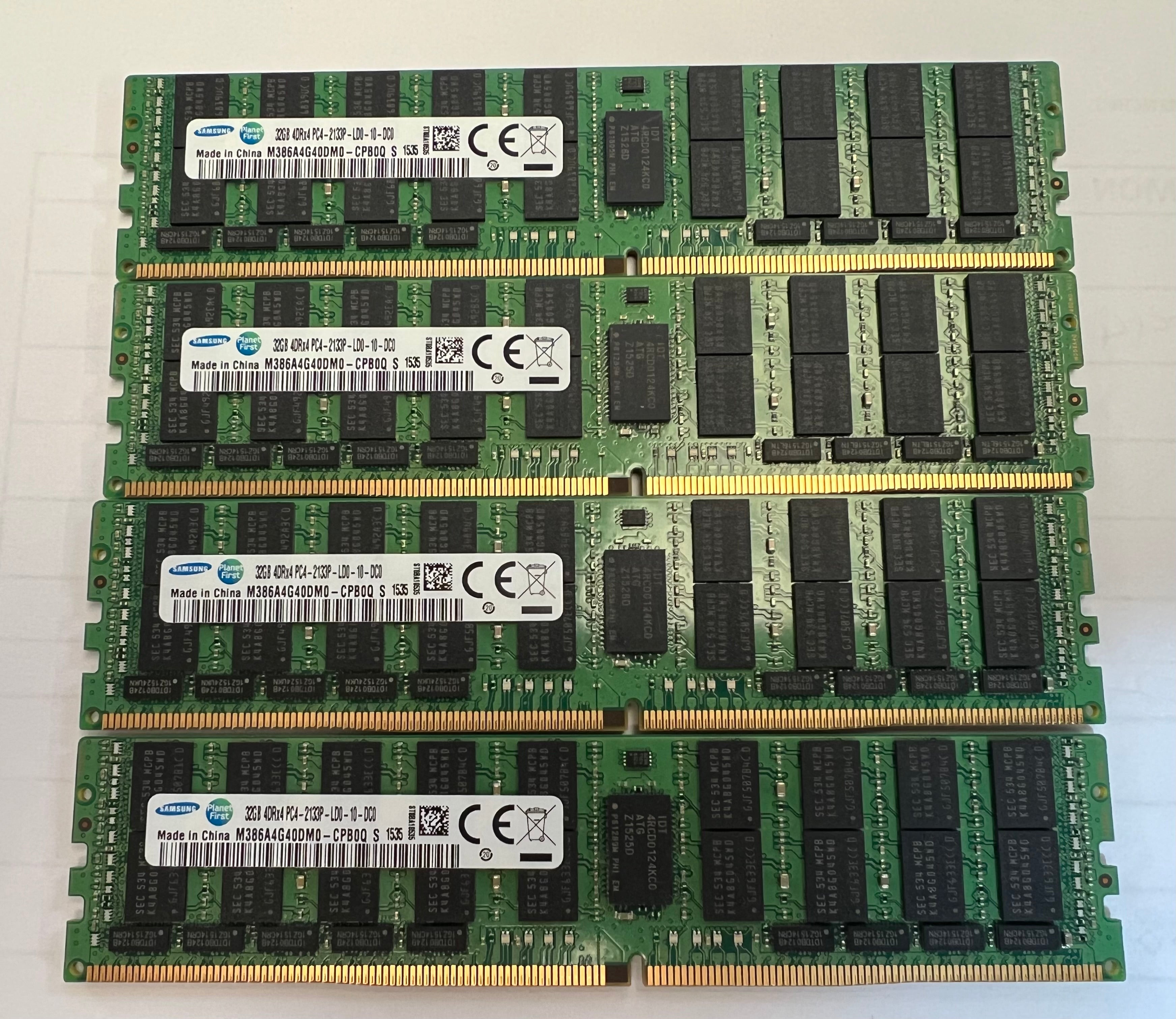 Samsung DDR4 ECC RDIMM 128GB(32GB×4枚セット) Samsung 128GB Server RAM Kit (4×32GB) DDR4 2133MHz PC4-2133P ECC Regis