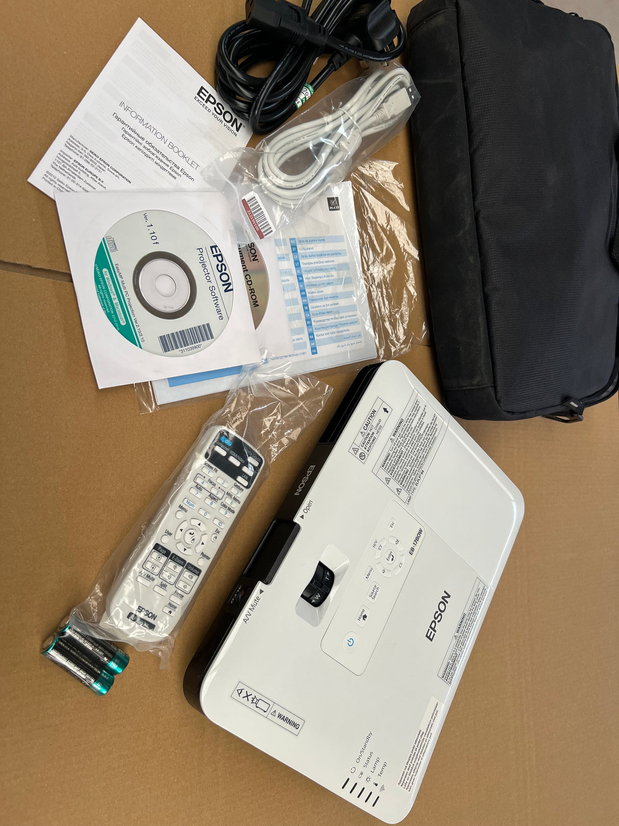 Epson EB-1780W Ultra-Slim WXGA Projector – As New 0 Hours Usage – HDMI – Wireless Presentation Ready