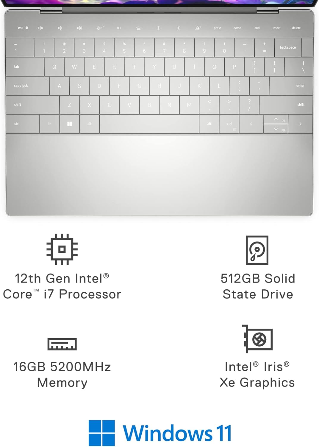 Dell XPS 13 9320 i7 12th Gen 16GB 512GB NVMe SSD Windows 11 Pro 13.4" FHD Display