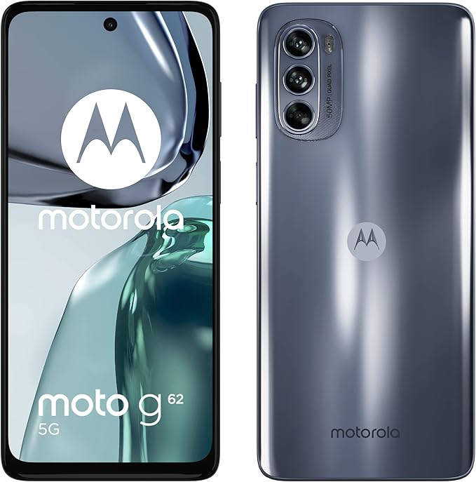 Motorola G62 5G Smartphone – Unlocked for All Carriers, 64GB Storage, 6.5" 120Hz FHD+ Display, Triple Camera, Midnight Grey