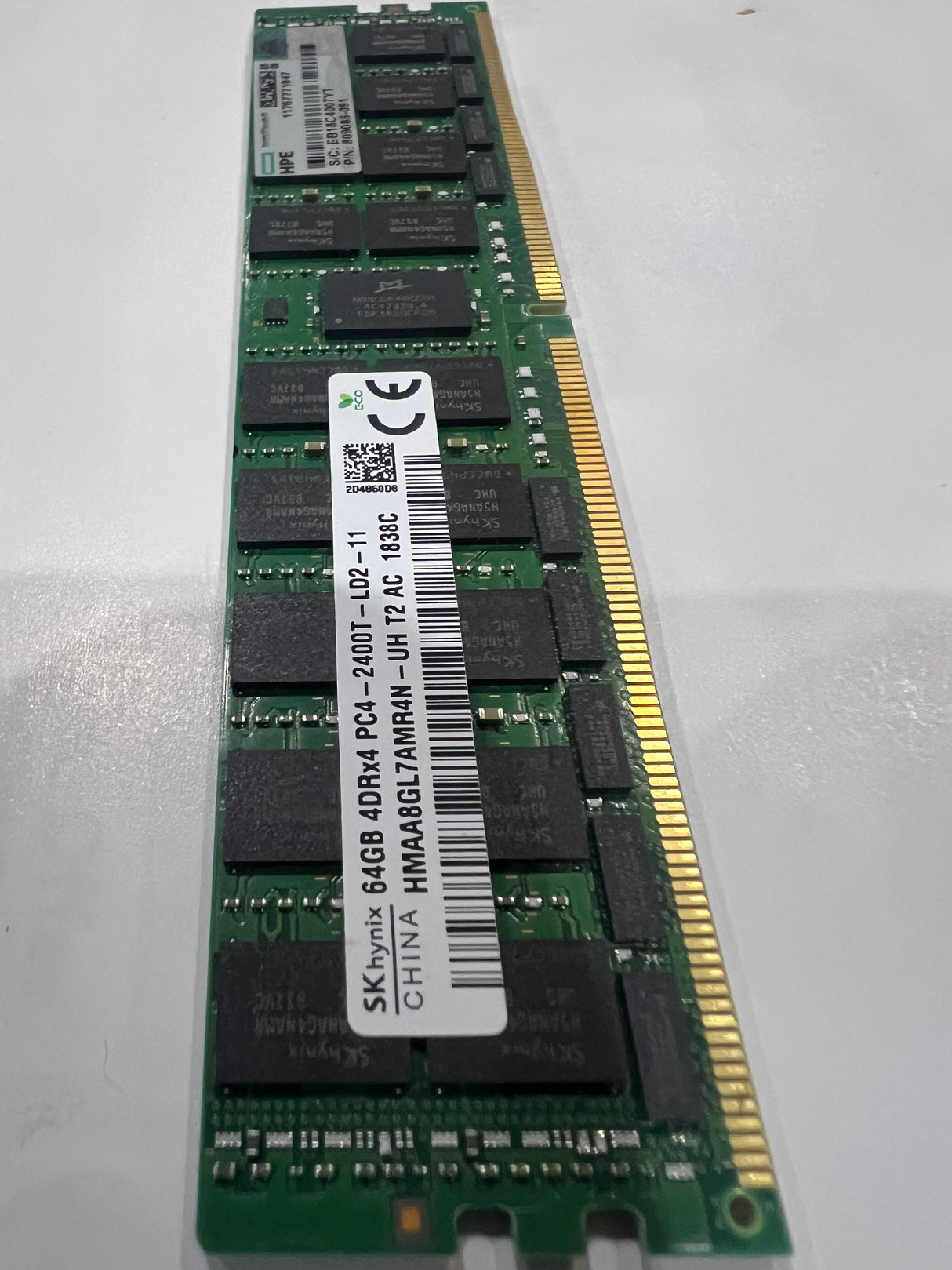 Hynix 64GB DDR4 PC4-2400T ECC Registered RDIMM – HPE 809085-091 – 1x64GB 2400MHz Server Memory