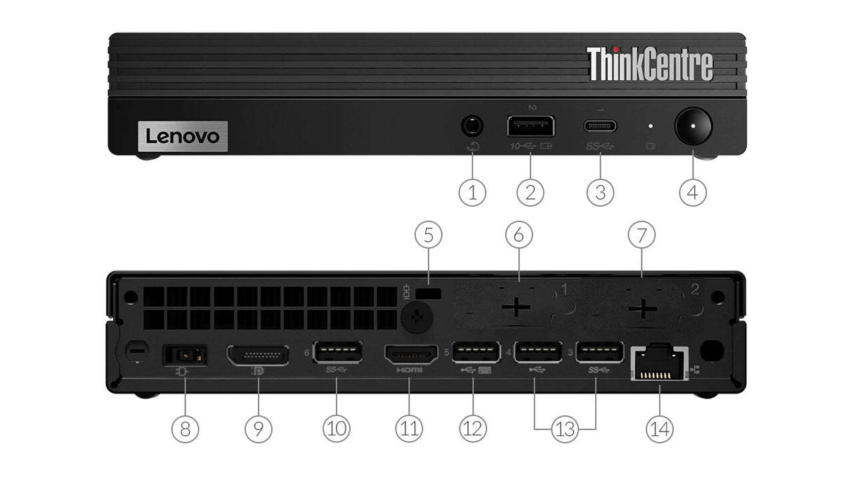 Lenovo ThinkCentre M60E Micro PC – Intel Core i3 10th Gen, 8GB RAM, 256GB NVMe SSD, Windows 11 Pro