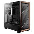 Antec FLUX Mid Tower PC Case - Tempered Glass, Black/Wood, 5 PWM Fans, USB-C, E-ATX/ATX/mATX/ITX Compatibility