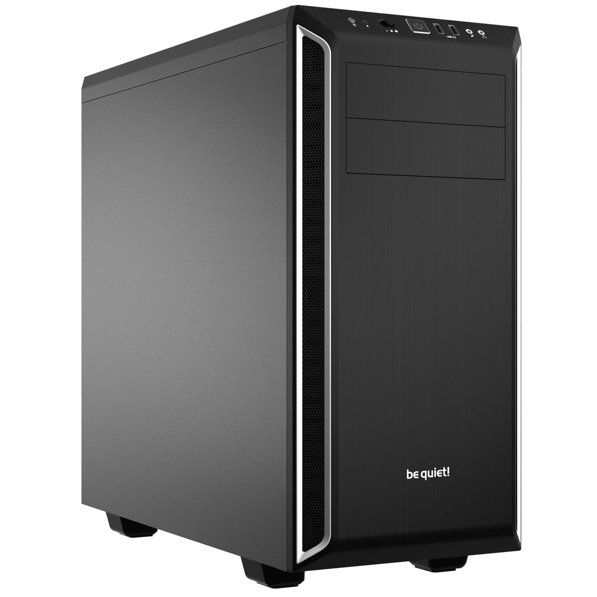 be quiet! Pure Base 600 Case, Silver, MId Tower, 2 x USB 3.2 Gen 1 Type-A, 3 x Pure Wings 2 Black PWM Fans Included, Completely Sound Insulated with Dampening Materials, Adjustable Top Cover Vent