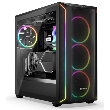 be quiet! Shadow Base 800 FX ARGB Black Mid Tower Chassis, Addressable RGB LEDs, 4x 140mm Fans, mITX/mATX/ATX/EATX