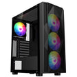 CRONUS Oceanus Case, Gaming, Black, Mid Tower, 1 x USB 3.0 / 2 x USB 2.0, Tempered Glass Front & Side Window Panels, Addressable RGB LED Fans, ATX, Micro ATX, Mini-ITX