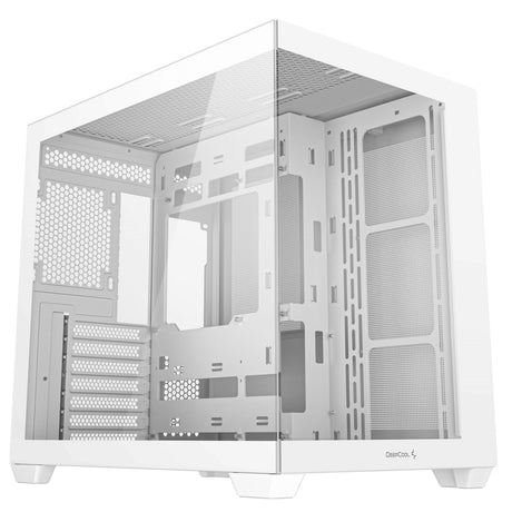 DeepCool CG530 Dual-Chamber Computer Case, Tempered Glass Panels, Advanced Cooling Support, Exceptional Cable Management, White