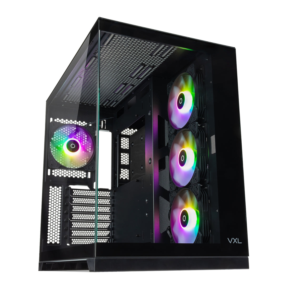 Tecware VXL EVO ARGB ATX Mid-Tower PC Case - Black, Dual-Chamber Design, 4 x 120mm ARGB Fans Pre-Installed, Infinity Glass Panels, ATX/mATX/ITX Support, High Airflow Gaming Chassis