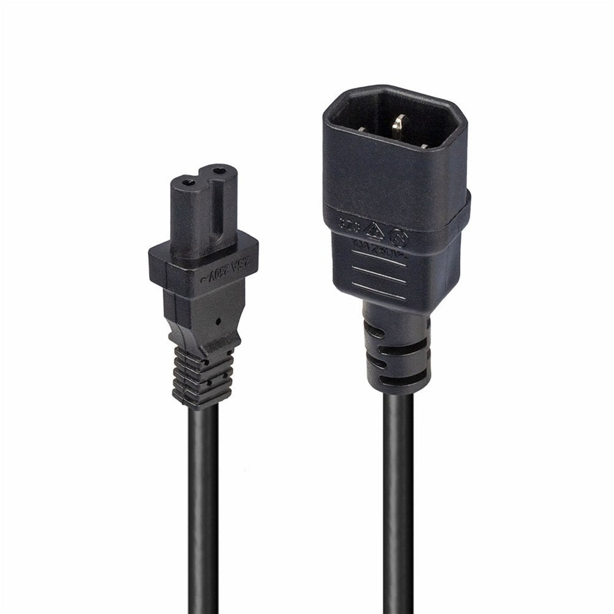 LINDY 30312 2m IEC C14 to IEC C7 (Figure 8) Power Cable, Fully moulded connectors, VDE approved, 10 year warranty