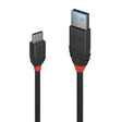 LINDY 36915 0.5m USB 3.2 Type A to C Cable, 10Gbps, Black Line