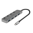 LINDY 43383 4 Port USB 3.2 Type C Hub with On/Off Switches, SuperSpeed transfer rates up to 5Gbps, backwards compatible with USB 2.0 / 1.1, Plug and Play Installation, 2 year warranty