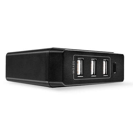 LINDY 73329 4 Port USB Type C & Type-A Smart Charger with 72W Power Delivery, Simultaneously Charge or Power up to 4 USB Devices, Type-C 72W Power Delivery Provides High Speed Charging to Ultrabooks, Tablets & Smartphones