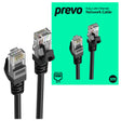 Prevo CAT6-BLK-1M Network Cable, RJ45 (M) to RJ45 (M), CAT6, 1m, Black, Oxygen Free Copper Core, Sturdy PVC Outer Sleeve & Clip Protector, Retail Box Packaging