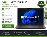 Dell Latitude 7410 – Intel Core i5 10th Gen, 16GB RAM, 512GB NVMe SSD, Windows 11 Pro, 14" Touchscreen Laptop