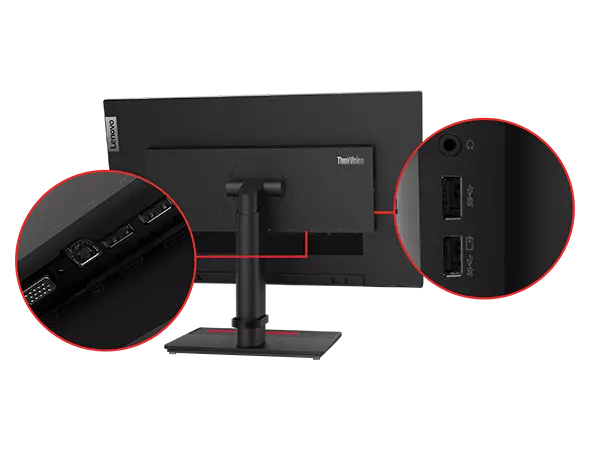 Lenovo ThinkVision T24i-10 23.8" Full HD 1080p IPS LED Business Monitor – HDMI, DisplayPort, VGA, USB 3.0 Hub, Height Adjustable Stand, Pivot & Swivel