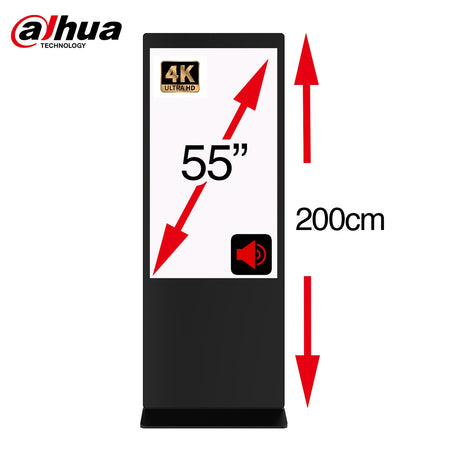 Dahua LDV55-SAI400UM, 55-Inch Floor-Standing Digital Signage Display, LED, Android 11, HDMI, USB x 2, Built in Speakers, Full Metal Casing, 4K